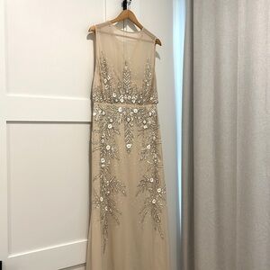 BHLDN Beaded Chiffon Evening Gown